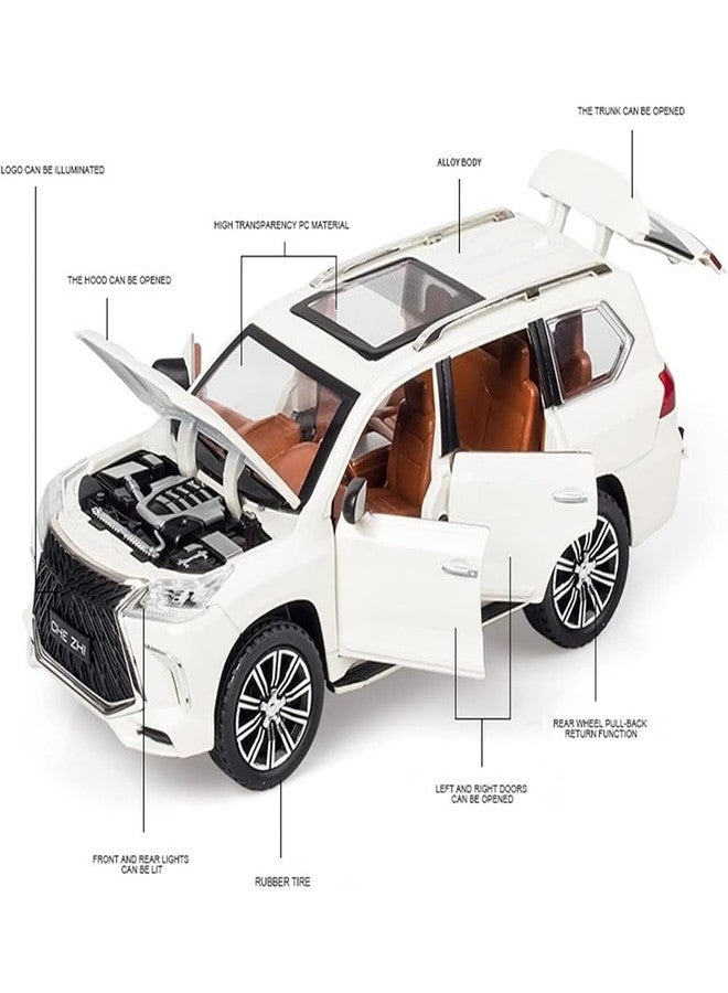 MIRTONICS 1:24 Scale Lx570 Toy Car for Kids Diecast Cars Metal Die Cast Model Car Light Sound Pull Back Openable Door - Image 5